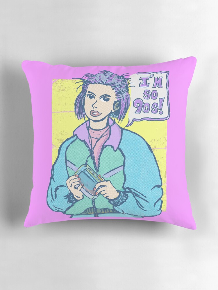I'M SO 90'S Throw Pillow - Image 3